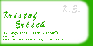 kristof erlich business card
